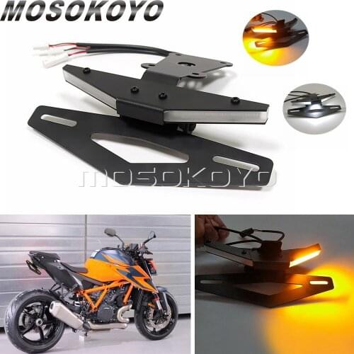 Motorbike Rear Tail Tidy Fender Eliminator Kit w/LED Turn Signal Light License Plate Number Bracket Holder For 2020 1290 Super R