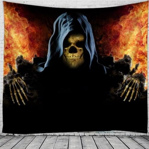Halloween Evil Pumpkin Print Wall Tapestry Tapestries Wall Hanging Flower Psychedelic Tapestry Wall Hanging Decor Halloween Deco
