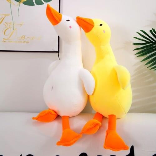 New Giant Soft Duck Plush Toy Stuffed Cartoon Animal Chicken Doll Sleep Long Pillow Cushion Boyfriends Pillow Birthday Gifts