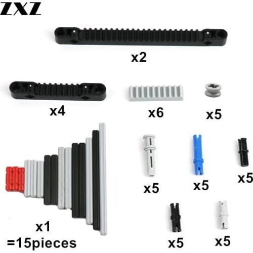 New Coming MOC Technic Parts Model Building Kits Accessory Axle Gear Racks Connector Compatible Model Technic Blocks 57pcs