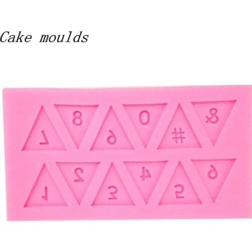 Wholesale Silicone mold K210 Number corner flag shape Decoration Fondant cake mold Baking mold