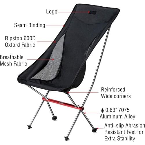 Ultra-Light Portable Camping Chair Small Folding Chair Beach Chair, Suitable for Outdoor Camping Trip, Beach Picnic and Hiking