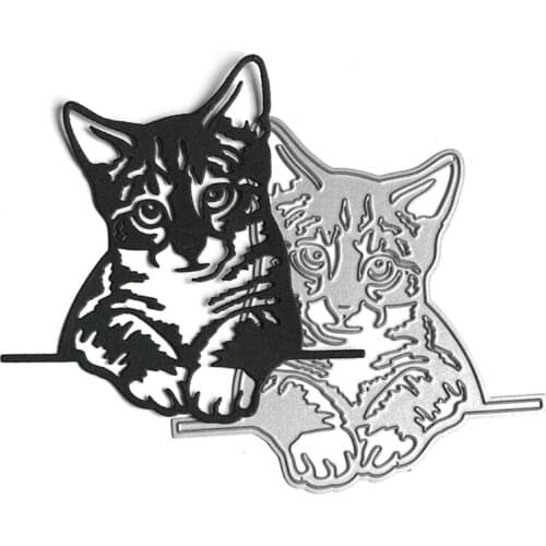 Lazy Lying Cat Shape Frame Carbon Steel Cutting Dies DIY Scrapbooking Photo Album Embossing Paper Cards Making Stencil 85DA