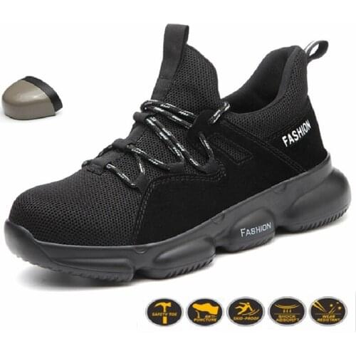 Light Work Safety Shoes Men Anti-slippery Work Boots Women Steel Cap Boots Puncture Proof Anti-smashing Indestructiable Shoes