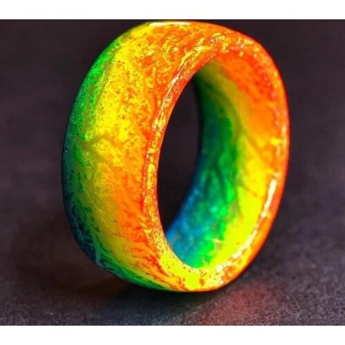 Luminous Ring Glow in the Dark Acrylic Rings Toy Gift for Kids Men Women Size 6-10 H9