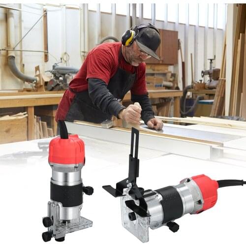 800W Electric Trimmer 30000rpm Trim Router Wood Milling Cutter Machine for Trimming Engraving Slotting Notching Woodworking Tool