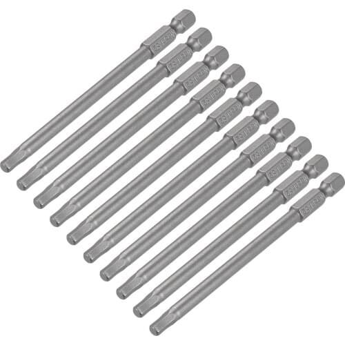 Uxcell 1/4-Inch Hex Shank 100mm Length Hex Head H4 Magnetic Screw Driver S2 Screwdriver Bits 10pcs