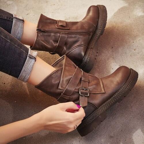 Krasovki Genuine Cow Leather Boots Soft Breathable Ankle Boots Fashion Booties Plush Warm Boots Winter Women Spring Autumn Shoes