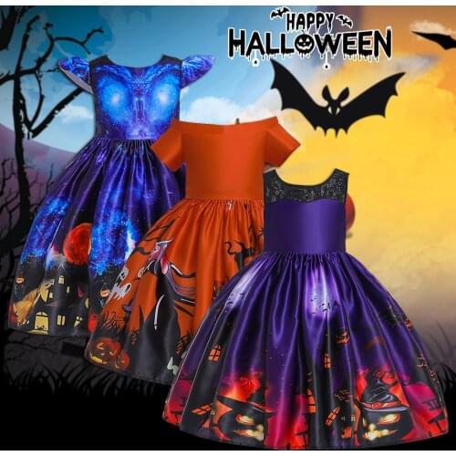 Kids Child Girl Pageant Gown Halloween Dance Party Costume Princess Dress Halloween Costumes For Kids Fashion Bubble Skirt Dress