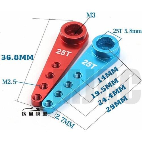 1/8 1/10 25T metal extended steering servo arm for RC automotive track parts Aluminum alloy steering arm TRAXXAS TRX4 AXIAL D90