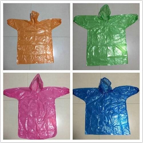 1PCS Childrens outdoor emergency PE environmental raincoat Pullover / button 2 style Thick dust protection Splash water costume