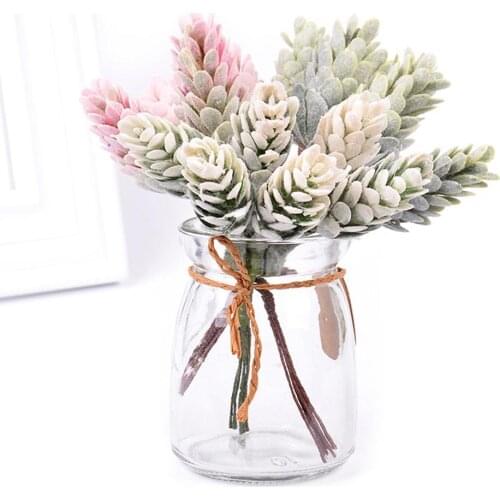 1Pc Simulation Green Plant cheap Artificial plastic Flower for Home table Decorative wedding diy Candy gift box
