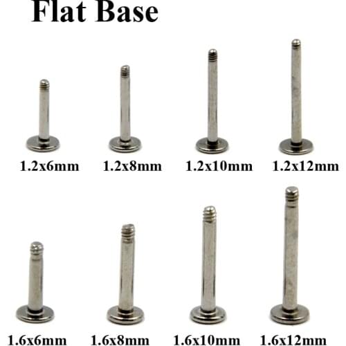 100pcs 16 Gauge Labret Post Shaft Barbells For Piercing Ear Lip Ring Stud Tragus Catilage Labret Belly Navel Ring Nipple Jewelry