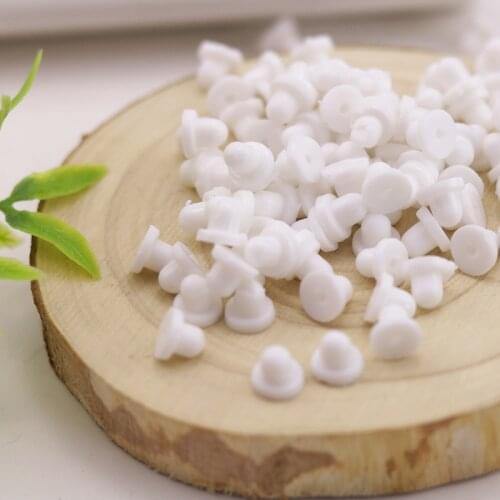 100pcs Environmental Painless Ear Clip Cushion White Plastic Anti-pain Ear Cushion Jewelry For Earrings DIY Jewelry Accessories