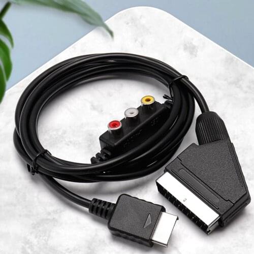 2 in 1 RGB SCART + AV RCA Output Cable Cord 1.8 Meters for Sega Dreamcast Set Top Box Media Player