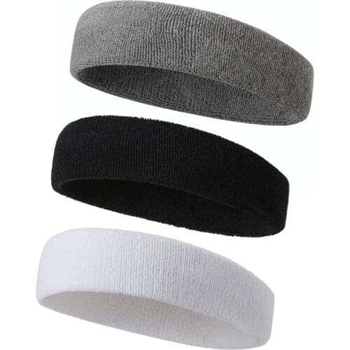 24BD Women/Men Cotton Elastic Sweatband Sport Headband Running Fitness Head Band Hair Bandage Cycling Prevent Sweat Band