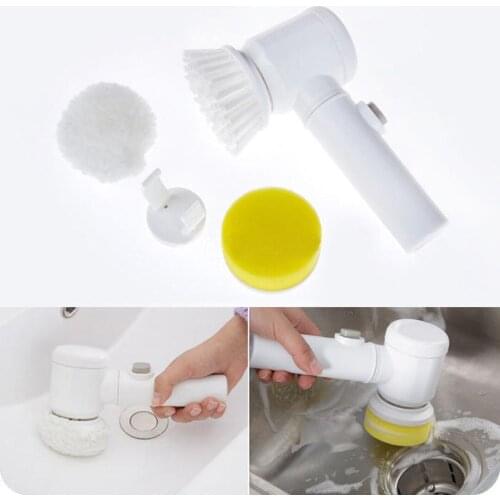 White 5in1 Multifunction Electric Cleaning Brush Bathroom Window Cleaner Scrubber Tool