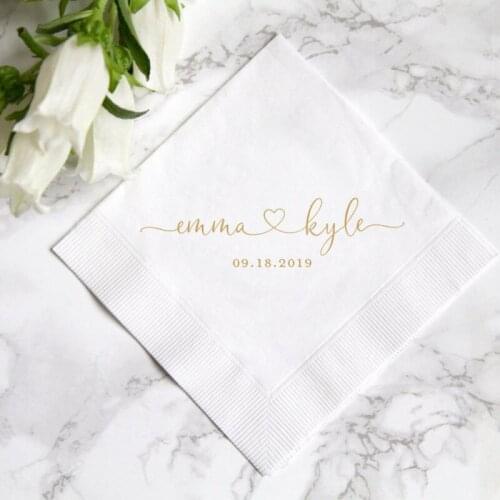 50pcs Personalized Wedding Napkins, Rehearsal Dinner, Engagement Party, Custom Bar Napkins Wedding Napkins - Destination Wedding