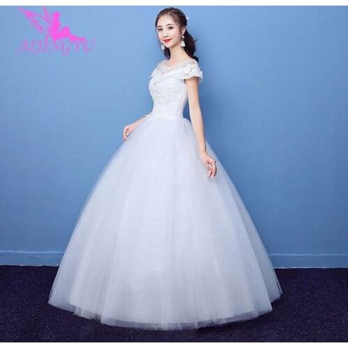 AIJINGYU 2021 plus size Customized new hot selling cheap ball gown lace up back formal bride dresses wedding dress WK725