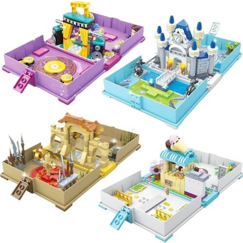 MOC City Creative Girl Friends Fairy Princess Dream Ice Castle Building Block Duel Arena Collection Book Bricks kid Toys