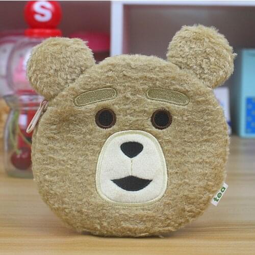 Disney Movie Ted Plush Zero Wallet Bus Card Bag Kawaii Bear Doll Key Bag