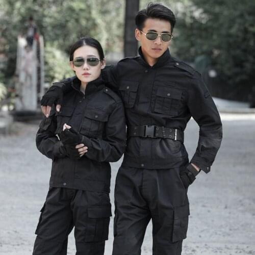 Black Hunting Clothes Military Uniforms Mens Hunting Clothing Tactical Combat Shirt +Cargo Pants Outdoor Army Ghillie Suit Men