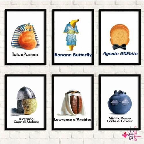 Fruit & Vegetable Decorative Painting Baking Bakery Hanging Painting Restaurant Bar Mural Modern Wall Art Canvas Cute Nursery