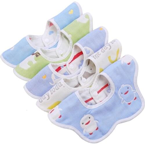 Baby Bibs 6 Layer Baby Feeding Bibs Baby Burp Cloth Saliva Towel Newborn Baby Girl Boy Muslin Cotton Bibs Kids Accessories