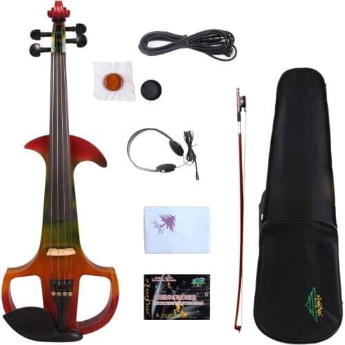 Yinfente Electric Silent Violin 4/4 Hand-made Wooden Body Sweet Sound Free Case Bow Rosin#EV7