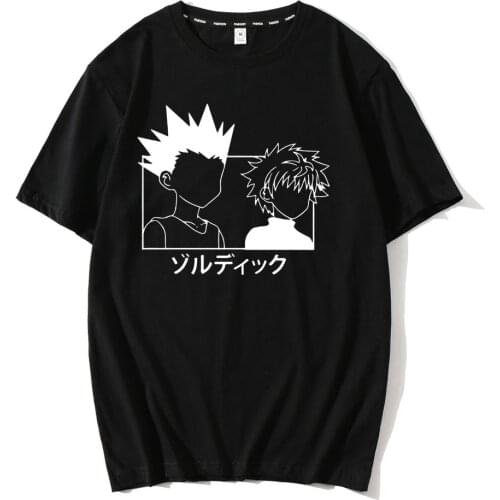 Janpanese Anime Hunter X Hunter T Shirt Men Cotton Summer Graphic Tees Unisex Killua Zoldyck Gon Printed T-shirt Summer Tops