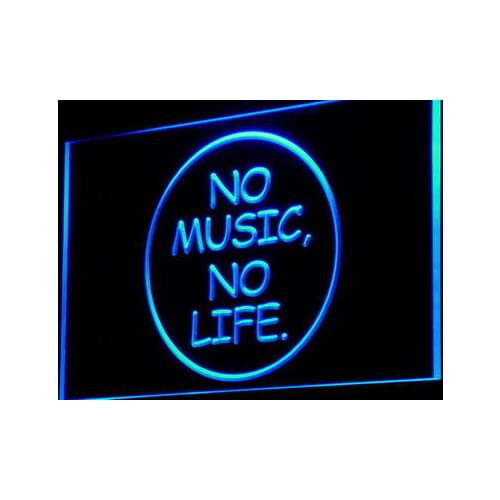 I848 No Music No Life Bar Beer Roll Rock Light Signs On/Off Switch 20+ Colors 5 Sizes