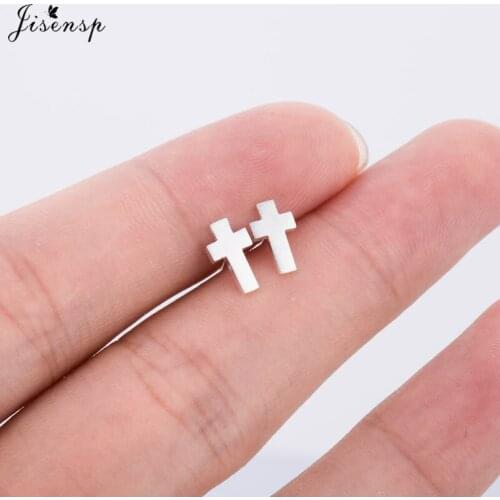 Jisensp New Fashion Simple Cross Stud Earrings for Women Girls Party Gift bijoux Boucle d'oreille Femme Pendientes
