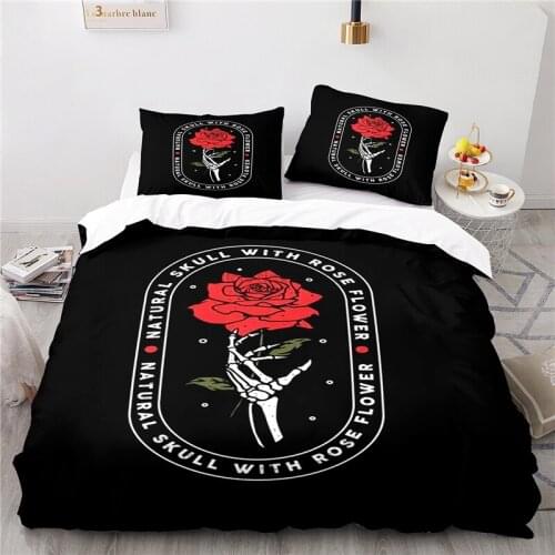 Black Art Rose Flowers 3d Bedding Set Women Girls Digital Printing Duvet Cover Pillowcase Twin Full Queen King Size Home Textile
