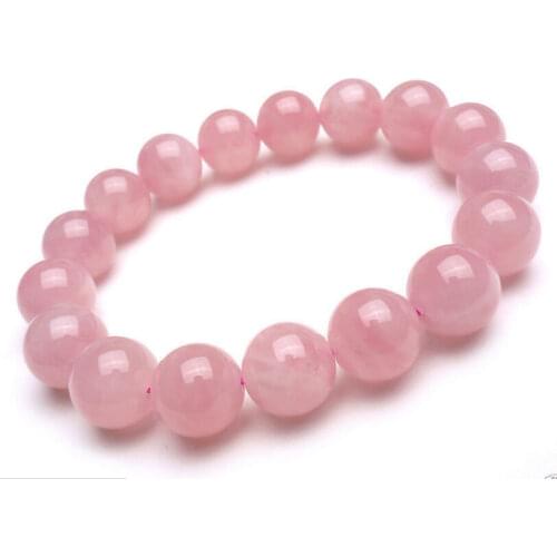 New 10mm Natural Madagascar Deep Pink Rose Quartz Crystal Round Beads Bracelet jade Jewelry crystal