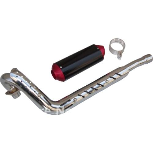NEW 38mm CNC RED EXHAUST MUFFLER KLX110 PIPE PIT BIKES
