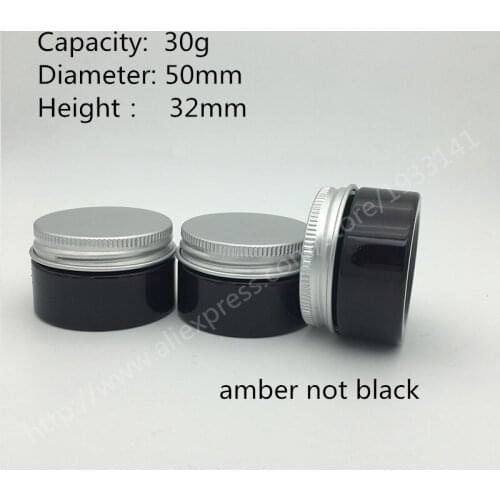 Wholesale 500X30g PET Amber jar, 30 Gram Amber Plastic Cream Jar, 1 oz Jar For Child Safe,30 ml Cosmetic Container Hot sale