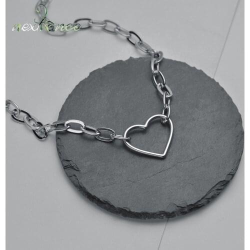 Nextvance Popular Stainless Steel Necklace Heart O Shaped Chain For Mori Girl Women Couple Birthday Daily Jewelry Gift