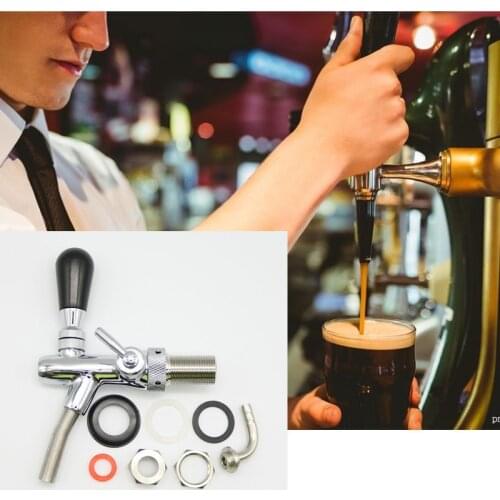 Beer Tap Flow Control Beer Faucet Homebrew Making Tap Brass Draft Beer Tap Silver