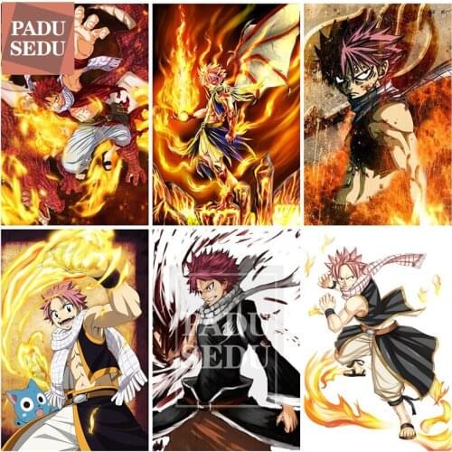 Fairy Tail Posters Anime DIY Wall Stickers Diamond Painting Cross Stitch Full Square Diamond Mosaic Embroidery Decor Room Gifts