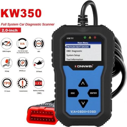 Car OBD2 Scanner Professional Scanner Code Reader KW350 OBD II Auto diagnostic Tool for AUDI/SEAT/SKODA/VW/Golf/OBD Code Scanner