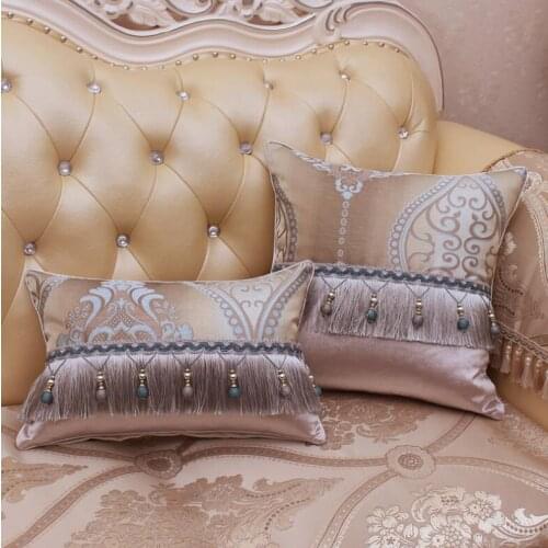 Luxury Vintage European Decorative Cushion Cover Floral Fringed Pillow Case For Car Sofa Decor Pillowcase Home Pillow Covers