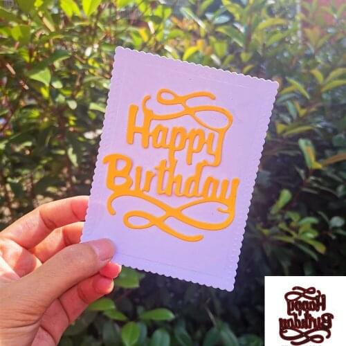 Happy Birthday Metal Dies Cut Template for Embossing DIY Scrapbooking Paper Album Gift Cards Making New Stencil Craft Cut