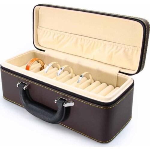 JEWELRY BOX\BRACELET BOX Leather Multifunctional Travel Portable Head Accessories Ring Earring Pin Storage Case
