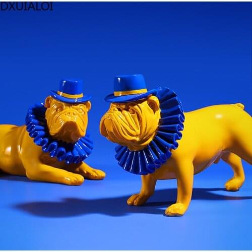Nordic creative standing posture squatting dog model animal ornaments resin crafts living room decorations home decoration