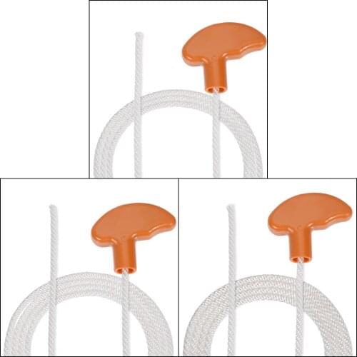 Uxcell 1/3/5Pcs Recoil Starter Rope with Non-slip Handle 4/5/6mm Dia 4/5ft Polyester Pull Cord for 170-190F Lawn Mower