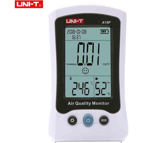 UNI-T A15F Formaldehyde(HCHO)Meter,Temperature humidity measurement,LED backlight/Concentration emoticon/Visual backlight alarm