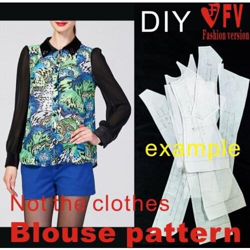 Garment pattern womens loose casual shirt 1:1 handmade DIY sewing design drawing BCY-31