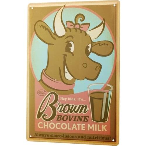 SINCE 2004 Tin Sign Metal Plate Decorative Sign Home Decor Plaques Food Restaurant Decoration Chocolate Milk Cow Nostalgic