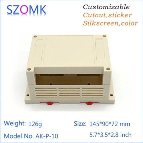 1 piece, 145*90*72mm szomk abs plastic enclosure for electronics plastic din rail mount enclosure electrical connector housing