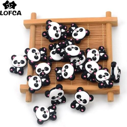 LOFCA 10pcs Panada Silicone Beads BPA Free Food Grade Baby silicone teething Beads Toys Baby Care Pacifier Chain Gift DIY